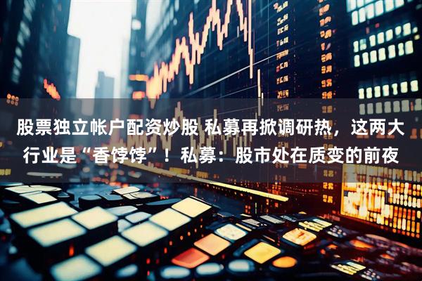 股票独立帐户配资炒股 私募再掀调研热，这两大行业是“香饽饽”！私募：股市处在质变的前夜