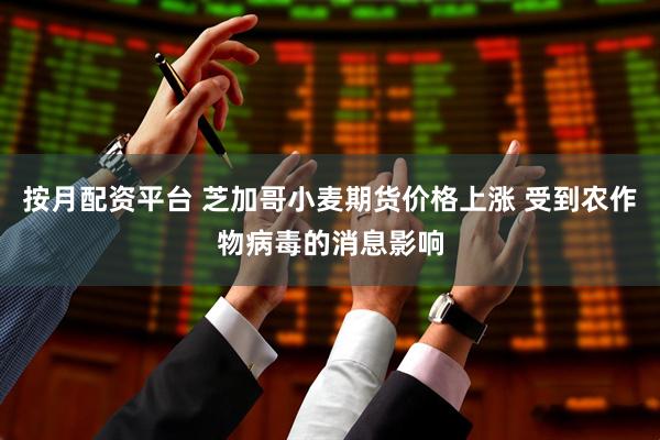 按月配资平台 芝加哥小麦期货价格上涨 受到农作物病毒的消息影响